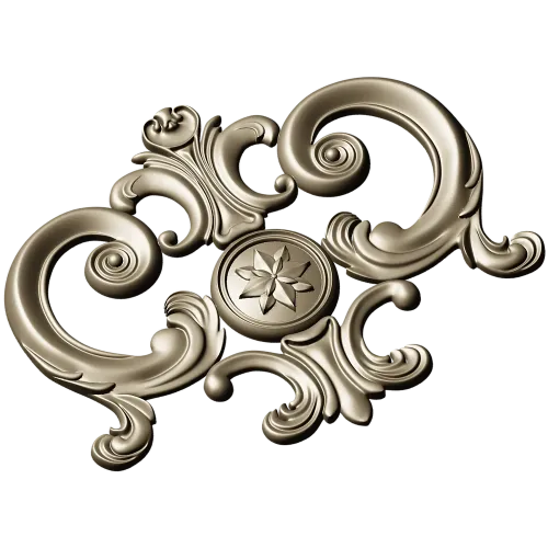 Regal rosette cartouche - STL decorative 3D model for CNC