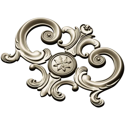 Regal rosette cartouche - STL decorative 3D model for CNC