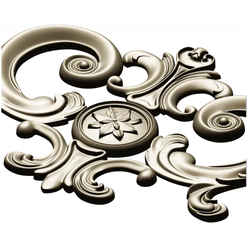 Regal rosette cartouche - STL decorative 3D model for CNC