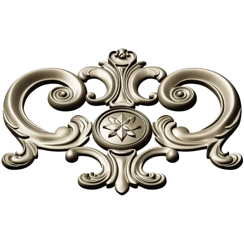 Regal rosette cartouche - STL decorative 3D model for CNC