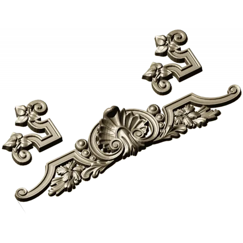 Shell Cartouche Decorative STL for CNC Milling