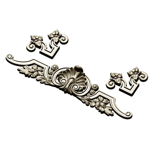 Shell Cartouche Decorative STL for CNC Milling