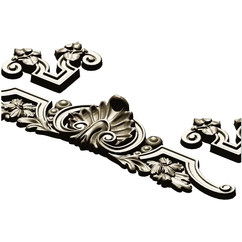 Shell Cartouche Decorative STL for CNC Milling