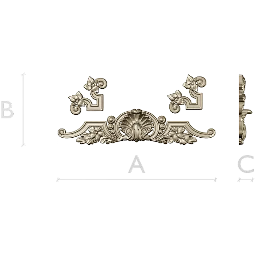 Shell Cartouche Decorative STL for CNC Milling
