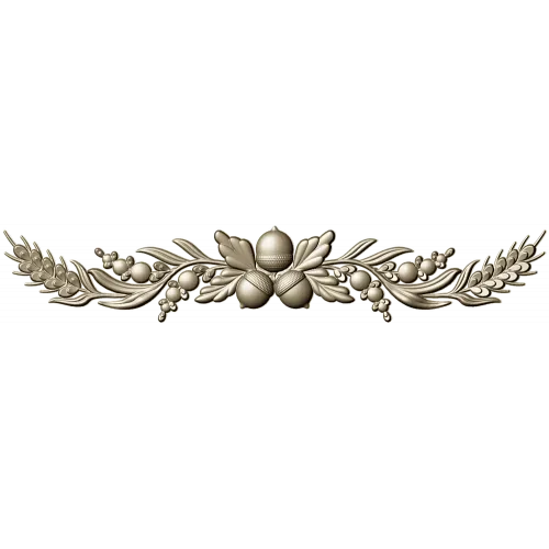 Acorn Laurel Swag - STL 3D model for CNC milling