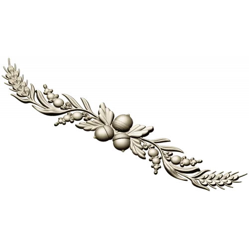 Acorn Laurel Swag - STL 3D model for CNC milling