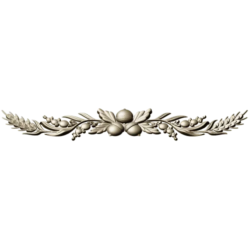 Acorn Laurel Swag - STL 3D model for CNC milling