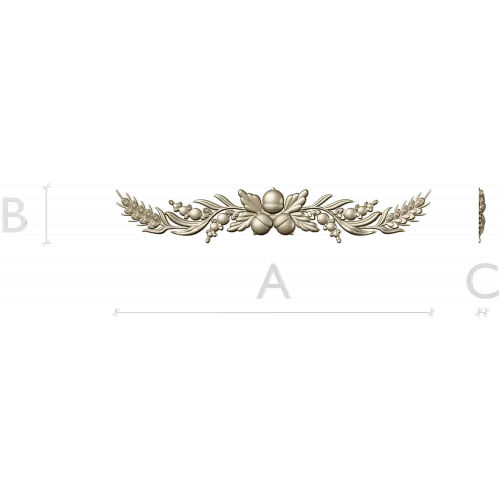 Acorn Laurel Swag - STL 3D model for CNC milling