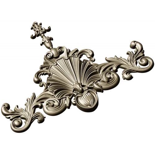 Baroque Shell Crest - STL 3D model for CNC carving