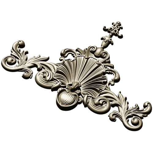 Baroque Shell Crest - STL 3D model for CNC carving