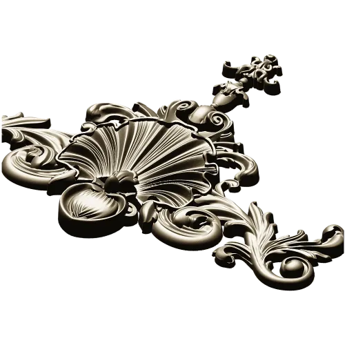 Baroque Shell Crest - STL 3D model for CNC carving