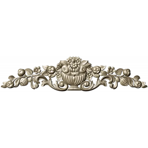 Floral Urn Cartouche STL for CNC