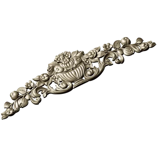 Floral Urn Cartouche STL for CNC