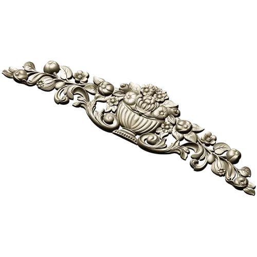 Floral Urn Cartouche STL for CNC