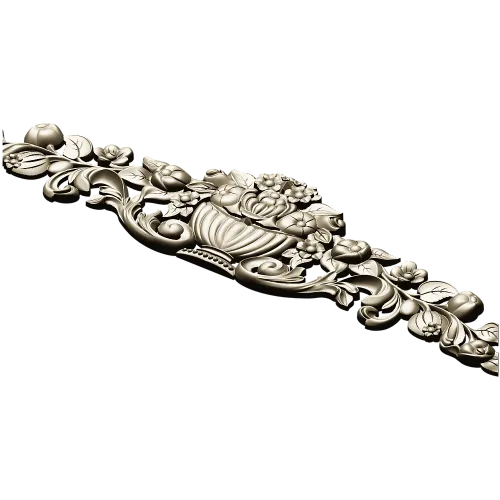 Floral Urn Cartouche STL for CNC