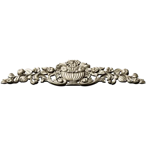 Floral Urn Cartouche STL for CNC