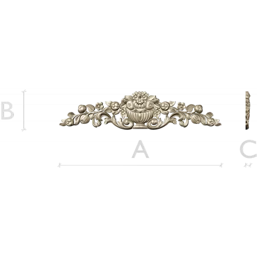 Floral Urn Cartouche STL for CNC
