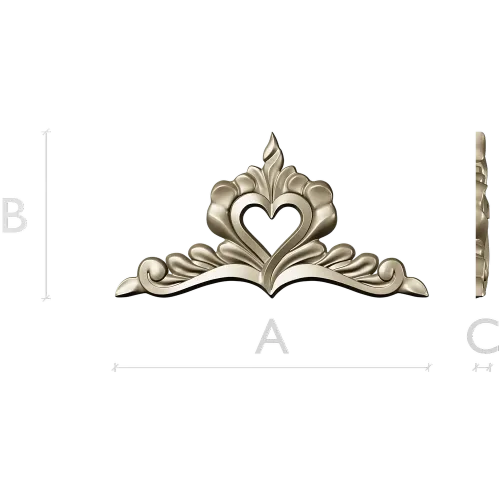 Сердечный вензель - декоративная накладка STL для ЧПУ