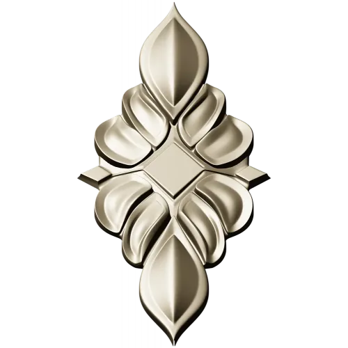 Acanthus Diamond Cartouche - STL 3D model for CNC