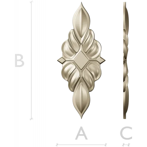 Acanthus Diamond Cartouche - STL 3D model for CNC