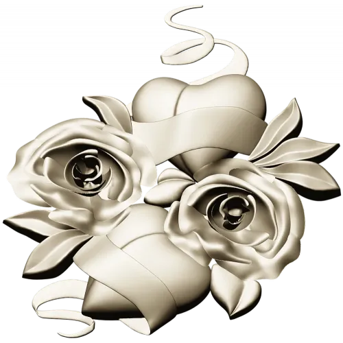 Rose Hearts High-Relief STL for CNC