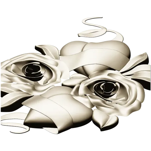 Rose Hearts High-Relief STL for CNC