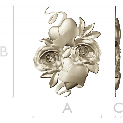 Rose Hearts High-Relief STL for CNC