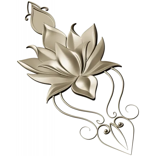 Lotus-inspired vertical applique STL for CNC carving