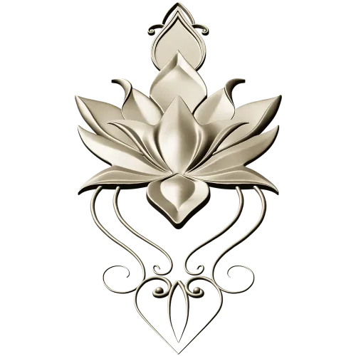 Lotus-inspired vertical applique STL for CNC carving