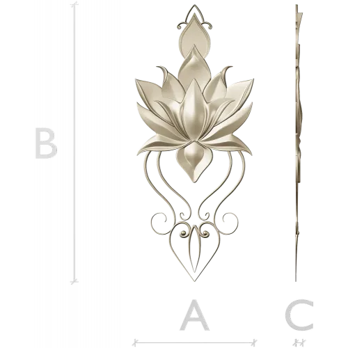 Lotus-inspired vertical applique STL for CNC carving