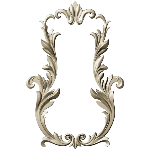 Baroque Acanthus Vertical Cartouche - STL 3D model for CNC