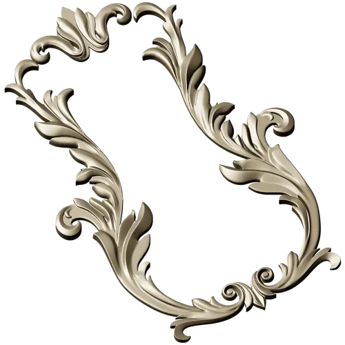 Baroque Acanthus Vertical Cartouche - STL 3D model for CNC