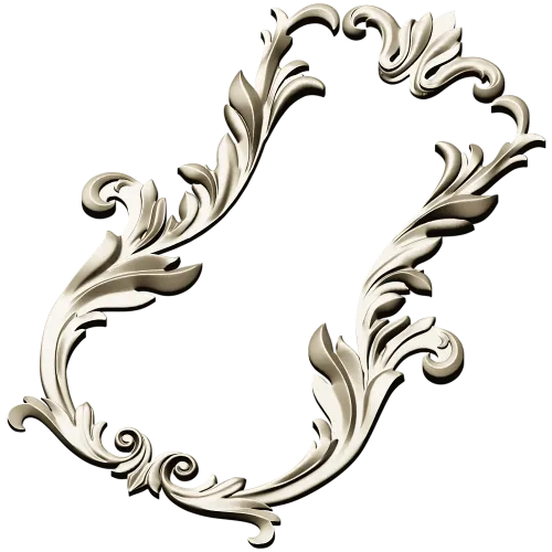 Baroque Acanthus Vertical Cartouche - STL 3D model for CNC