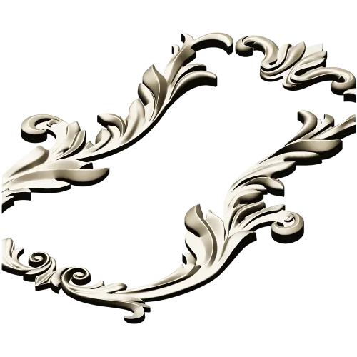 Baroque Acanthus Vertical Cartouche - STL 3D model for CNC
