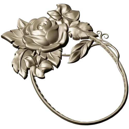 Rosecrest Oval - high-relief floral frame STL for CNC