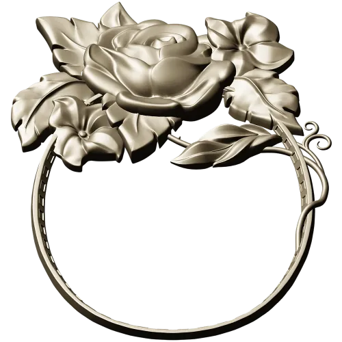 Rosecrest Oval - high-relief floral frame STL for CNC
