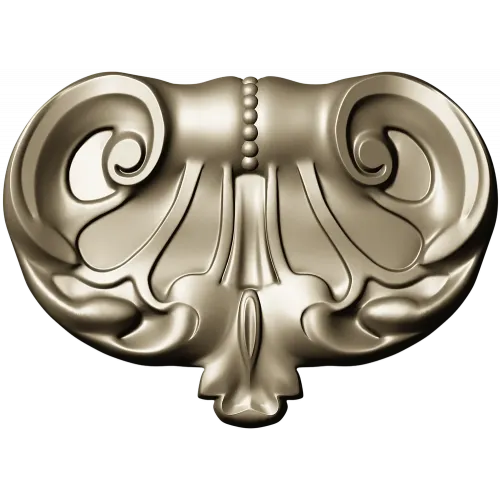 Rococo Shell Cartouche - STL 3D model for CNC