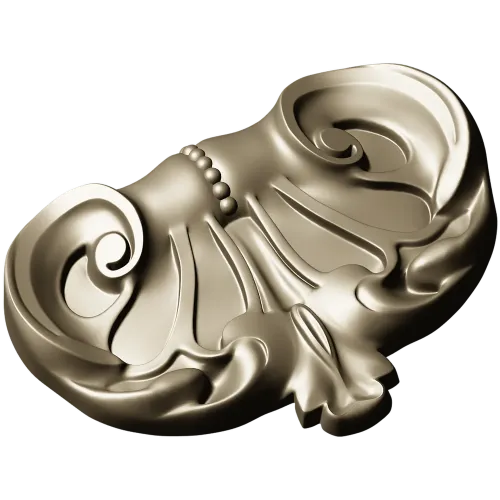 Rococo Shell Cartouche - STL 3D model for CNC