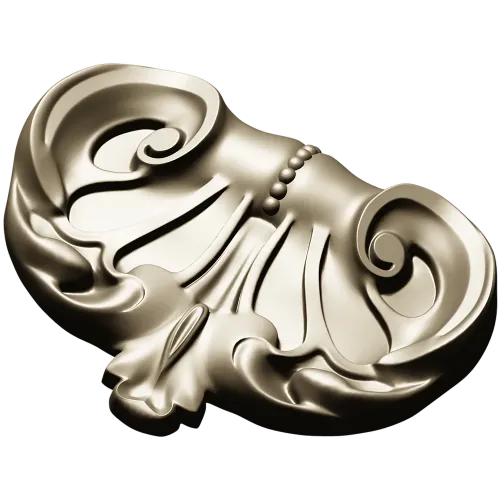 Rococo Shell Cartouche - STL 3D model for CNC