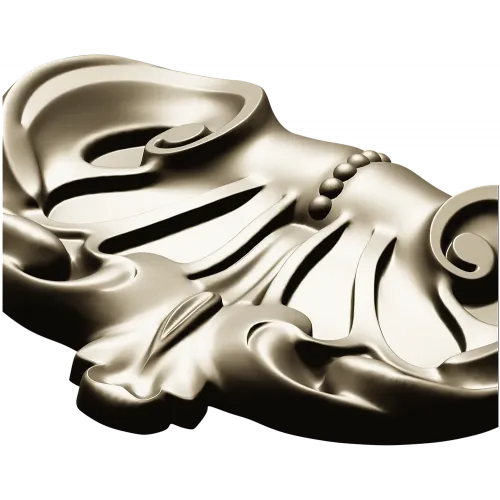 Rococo Shell Cartouche - STL 3D model for CNC