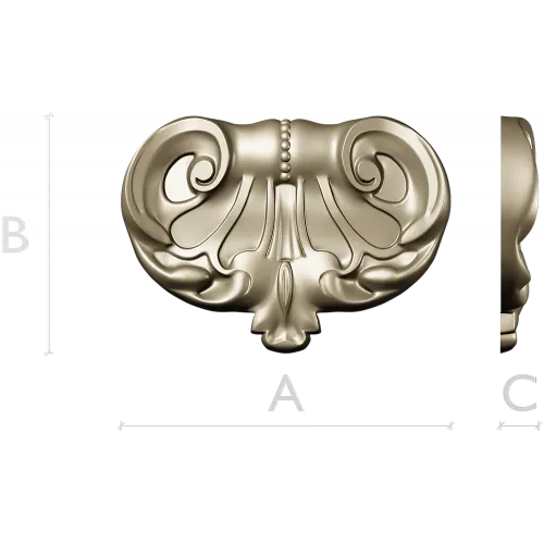 Rococo Shell Cartouche - STL 3D model for CNC