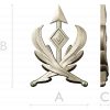 Эмблема со стрелой и лавровыми ветвями - STL модель для ЧПУ