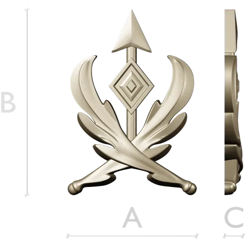 Эмблема со стрелой и лавровыми ветвями - STL модель для ЧПУ