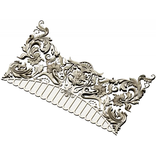 Rocaille Crest STL - decorative 3D model for CNC carving