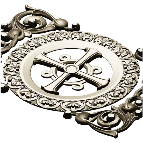 Ornamental Rosette Cross - STL 3D model for CNC router