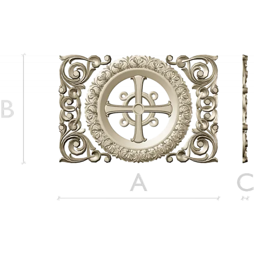 Ornamental Rosette Cross - STL 3D model for CNC router