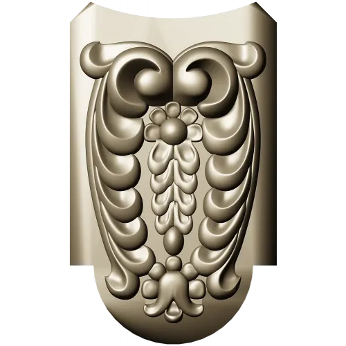 Florentine Acanthus Cartouche - STL 3D Model for CNC