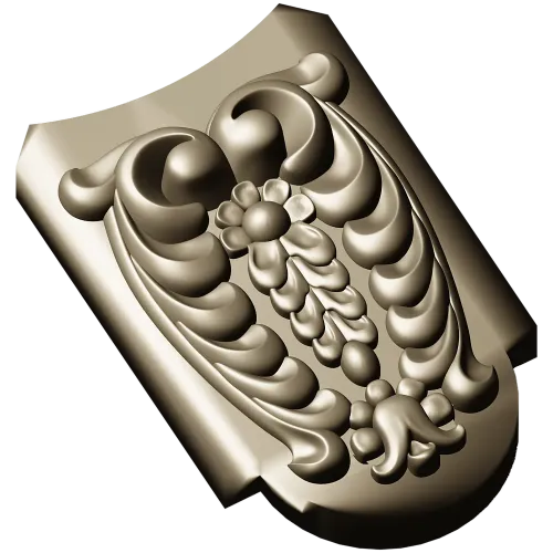 Florentine Acanthus Cartouche - STL 3D Model for CNC