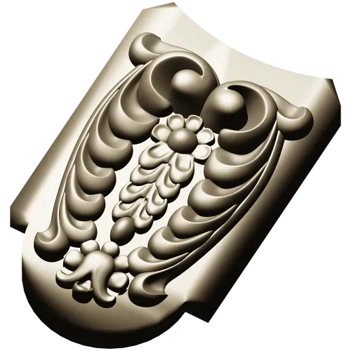Florentine Acanthus Cartouche - STL 3D Model for CNC