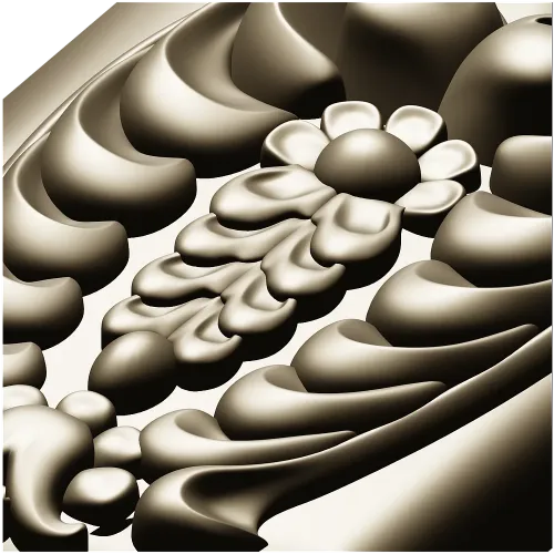 Florentine Acanthus Cartouche - STL 3D Model for CNC